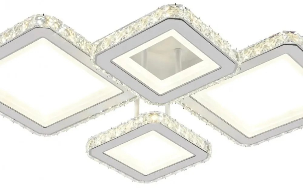 Lustra LED Cu Telecomanda, Elit's Cristal, EsnR9002-2+2, 160W, Alb