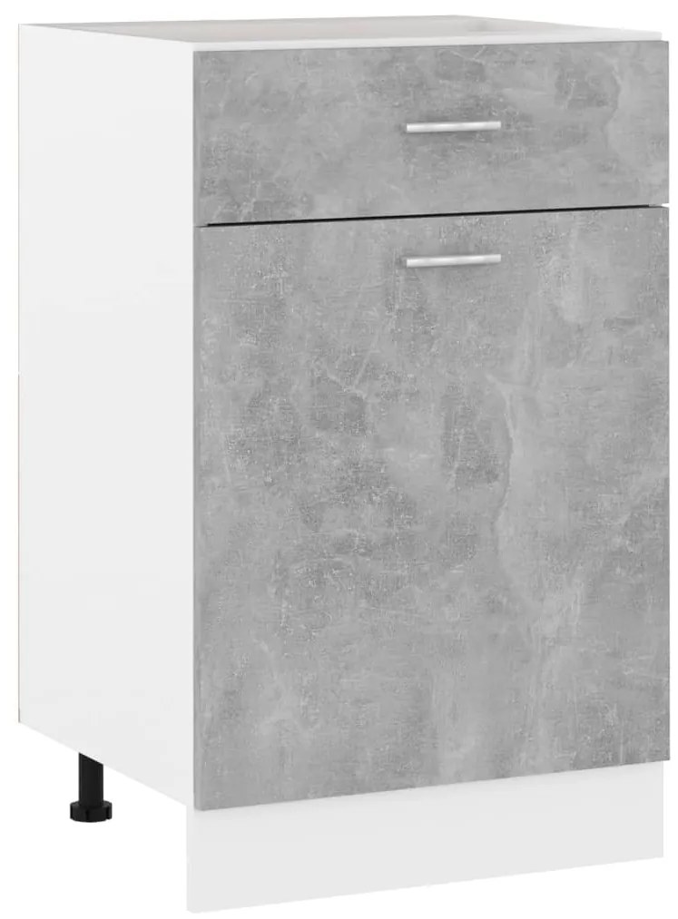 vidaXL Dulap inferior cu sertar “Lyon” gri beton 50x46x81,5 cm