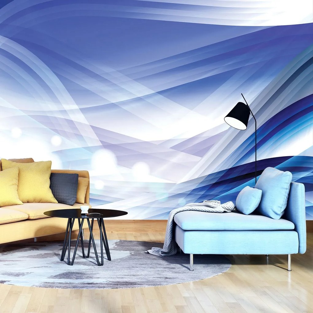 Fototapet - Valuri abstracte albastre (254x184 cm)