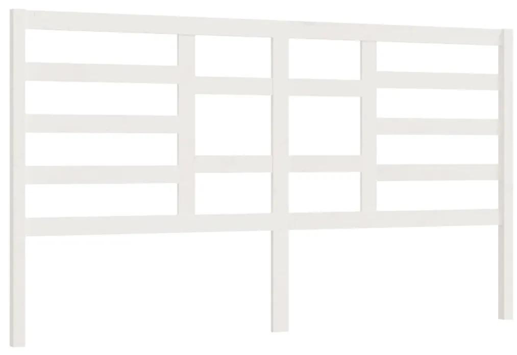 818156 vidaXL Tăblie de pat, alb, 186x4x104 cm, lemn masiv de pin