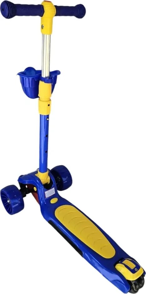 Trotineta copii cu roti luminoase din silicon NOVOKIDS™ Mini Scooter 6160, Cu melodii si lumini, 3 roti, Pliabila, Maner reglabil pe inaltime, Maxim