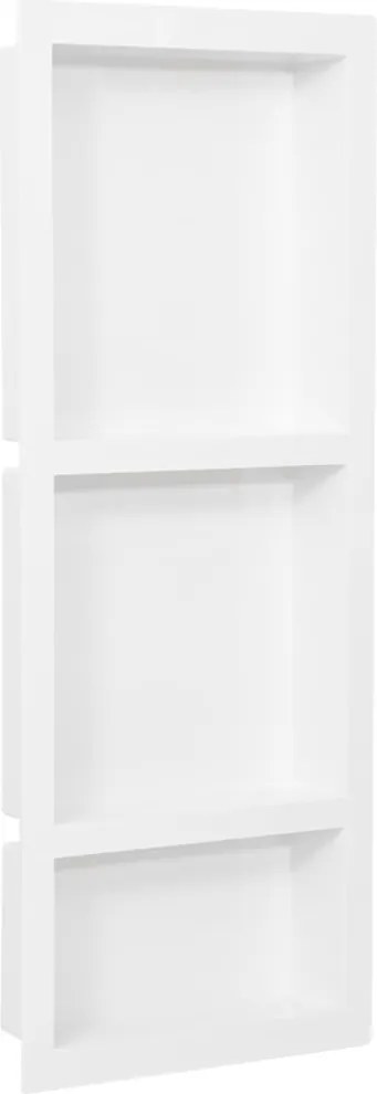 vidaXL Nișă de duș, 3 compartimente, alb lucios, 41x99x9 cm