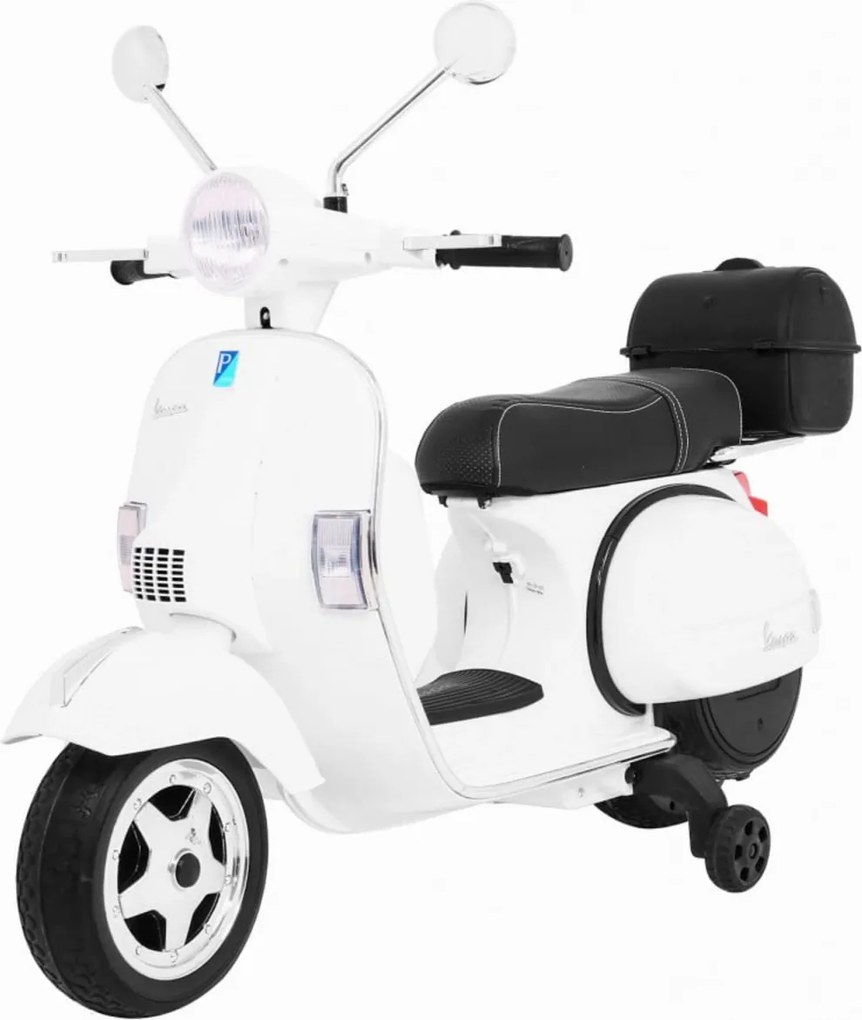 Motocicleta Electrica cu Acumulator Pentru Copii NOVOKIDS™ Vespa Premium Retro Scooter, Pornire la cheie, 3-8 ani, Max 30 kg, Cu Melodii si Lumini