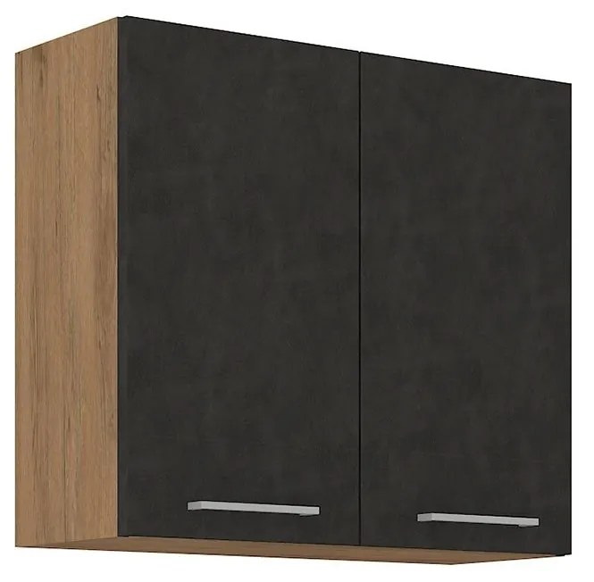 Dulap superior de bucătărie Bronte 80 G 72 2F (stejar lancelot + matera). 1058628