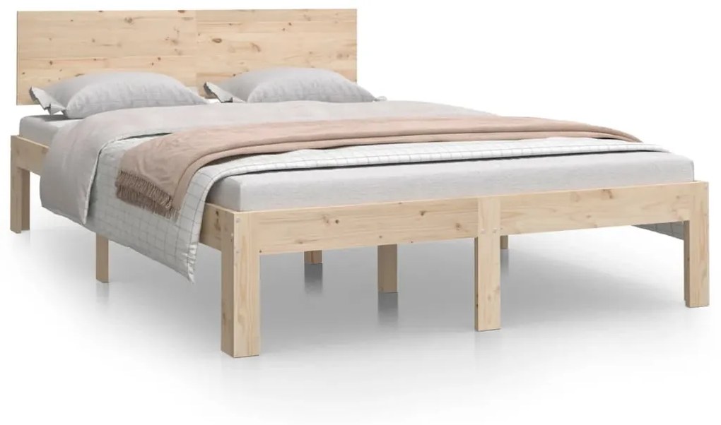 833103 vidaXL Cadru de pat 120x190 cm, mic, dublu, lemn masiv de pin