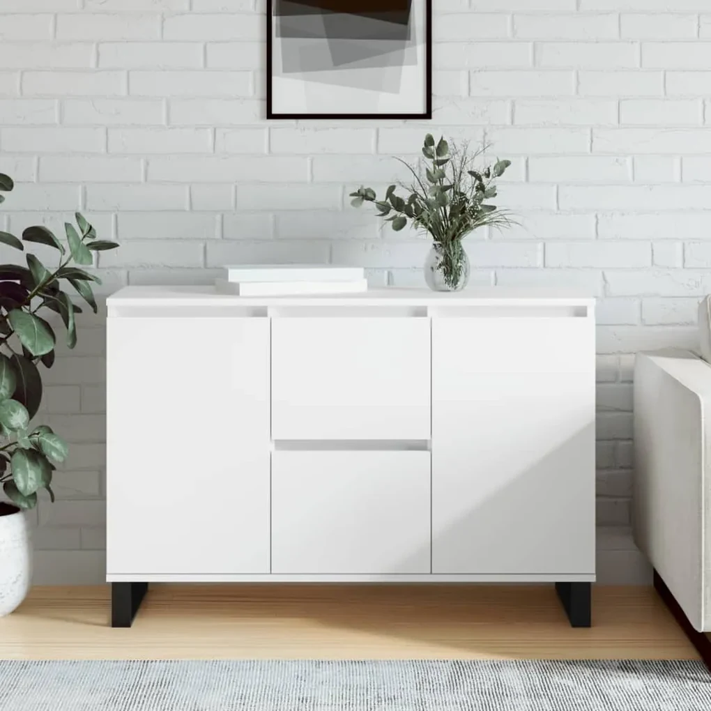 827212 vidaXL Servantă, alb, 104x35x70 cm, lemn prelucrat