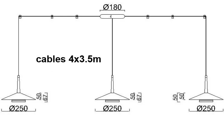 Lustra cu 4 pendule LED design tehnic ORION MA-7307