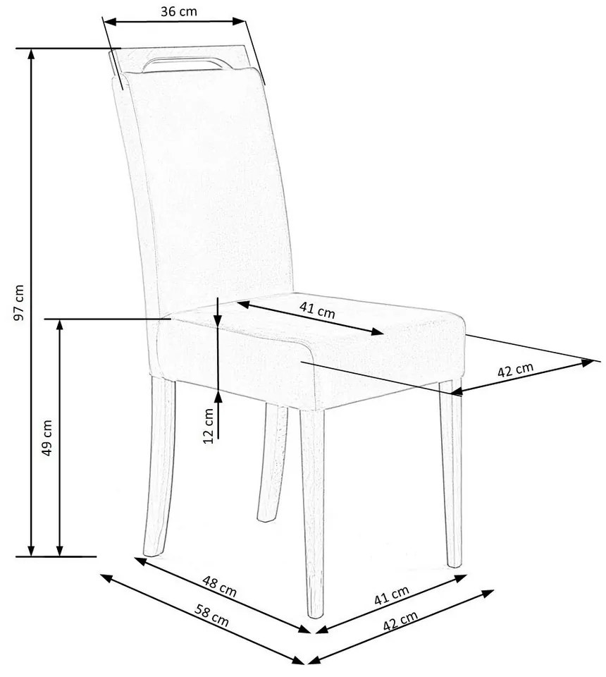Scaun de bucaterie Clarion, gri/alb
