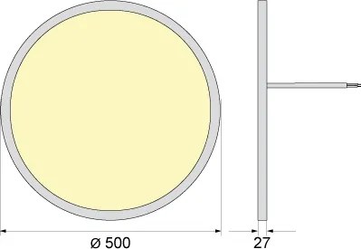 Plafonieră LED SIMEN, 40W/230V, 4000K, IP40, diam. 50 cm, alb, UGR<19