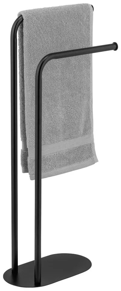 Suport pentru prosoape negru din oțel Levante – Wenko