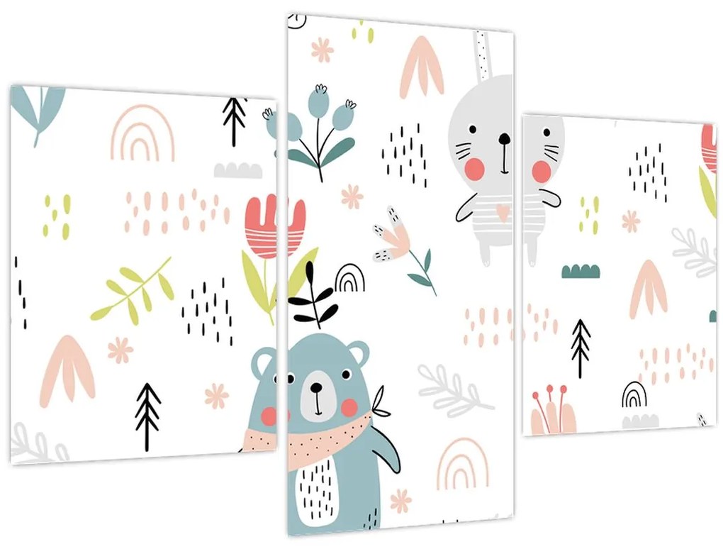 Tablou - Animale pe pajiște (90x60 cm)