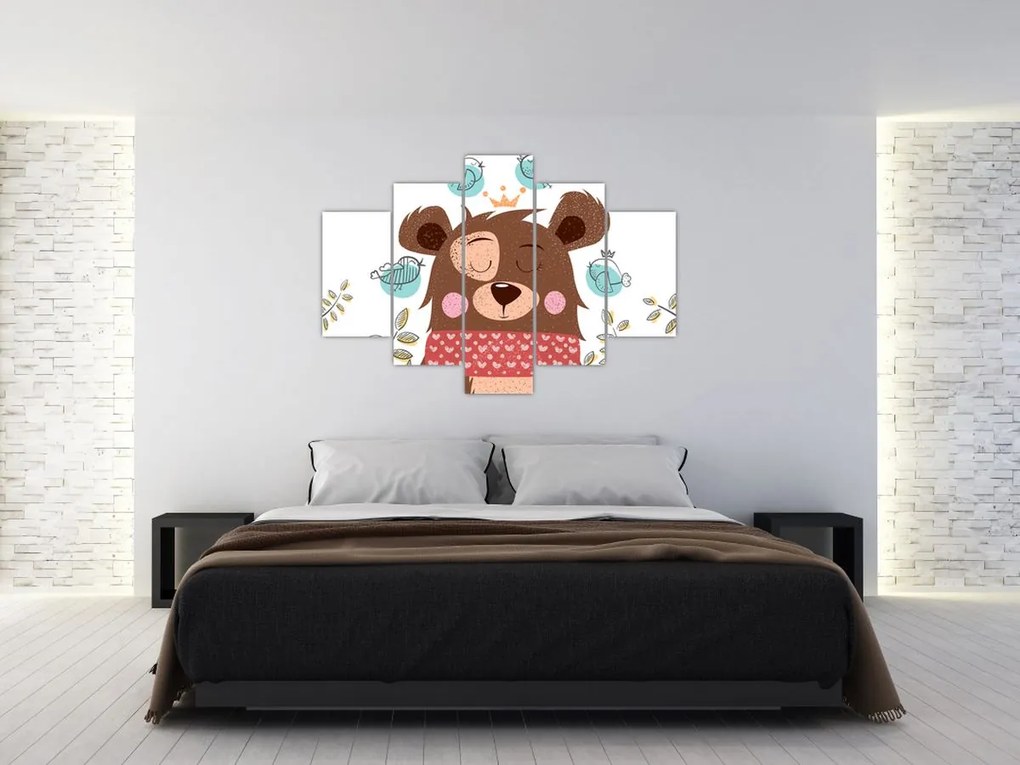 Tablou - Ursulețul cu păsărele (150x105 cm)