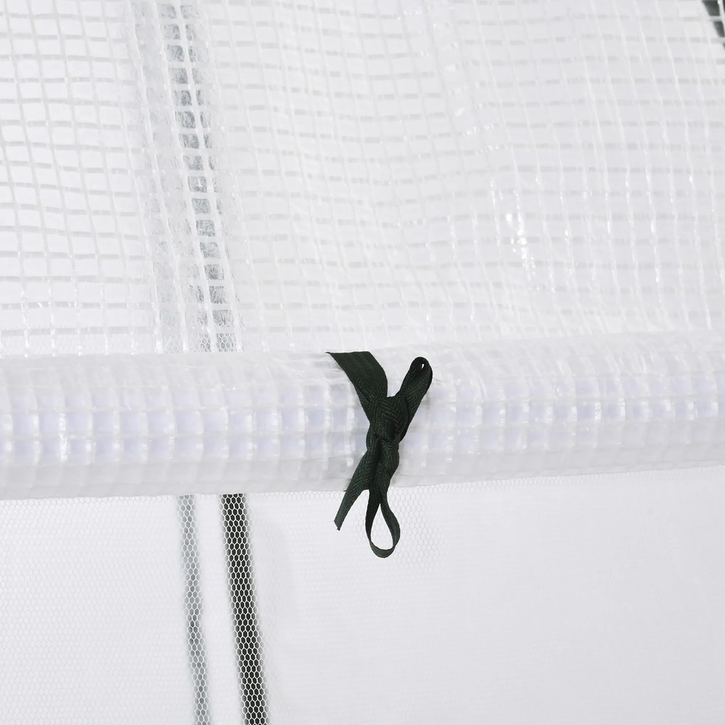 Outsunny Mini Șopron pentru Plantare cu Uși Rulante pentru Grădină și Balcon Protecție iarna Alb 160 x 140 x 180 cm | Aosom Romania