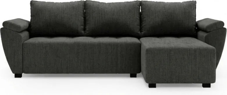 Coltar extensibil de colt LIVARO, gri inchis, reversibil, 251x140 cm