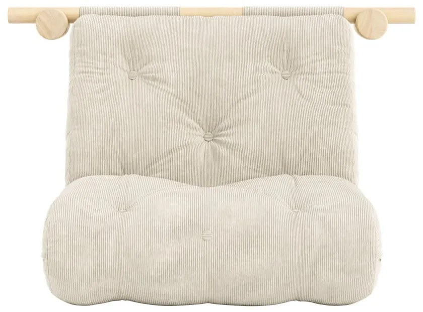 Fotoliu crem cu tapițerie din catifea reiată Hooked – Karup Design