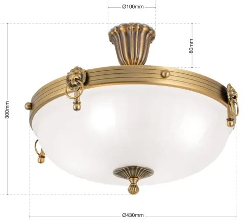 Lustră aplicată Orion DL 7-523/43 ROCCA 4xE27/60W/230V d. 43 cm bronz/alb