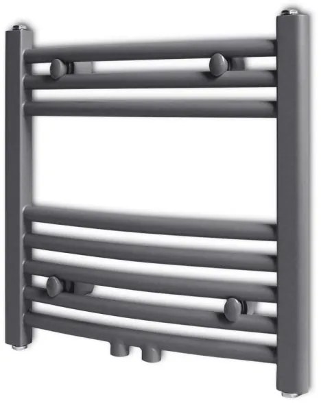 Radiator port-prosop încălzire baie, gri, 480x480 mm, curbat