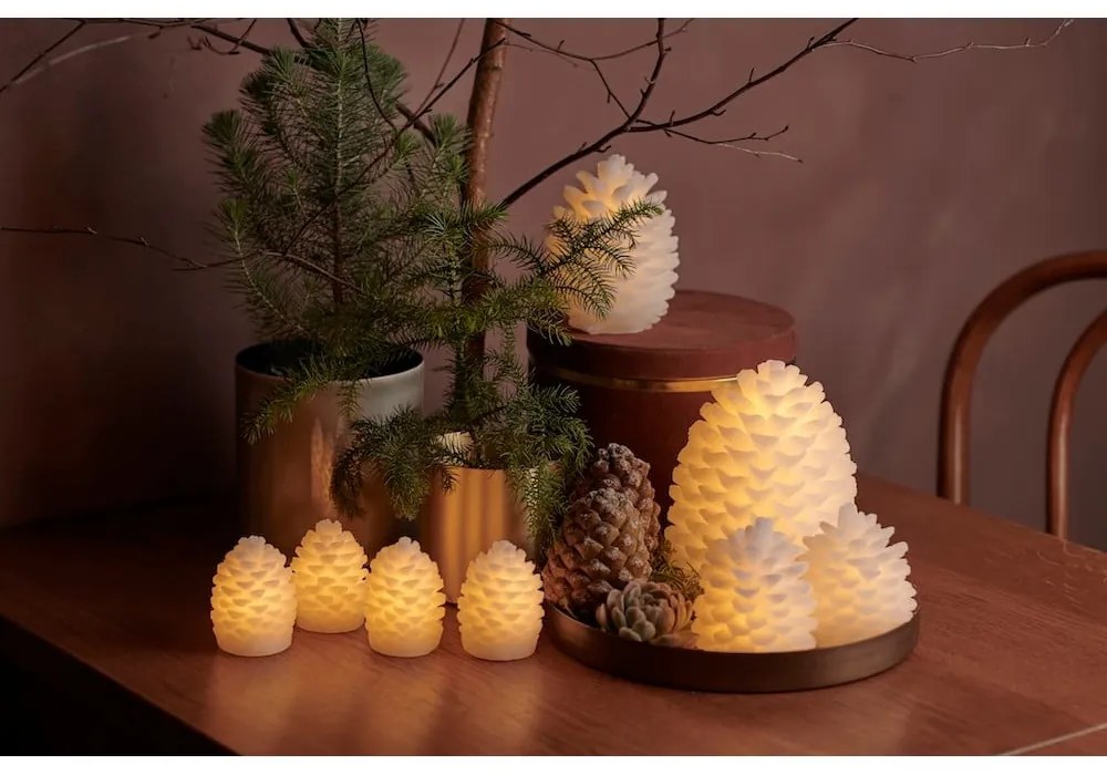 Decorațiune luminoasă de Crăciun albă 2 buc. ø 8 cm Clara – Sirius