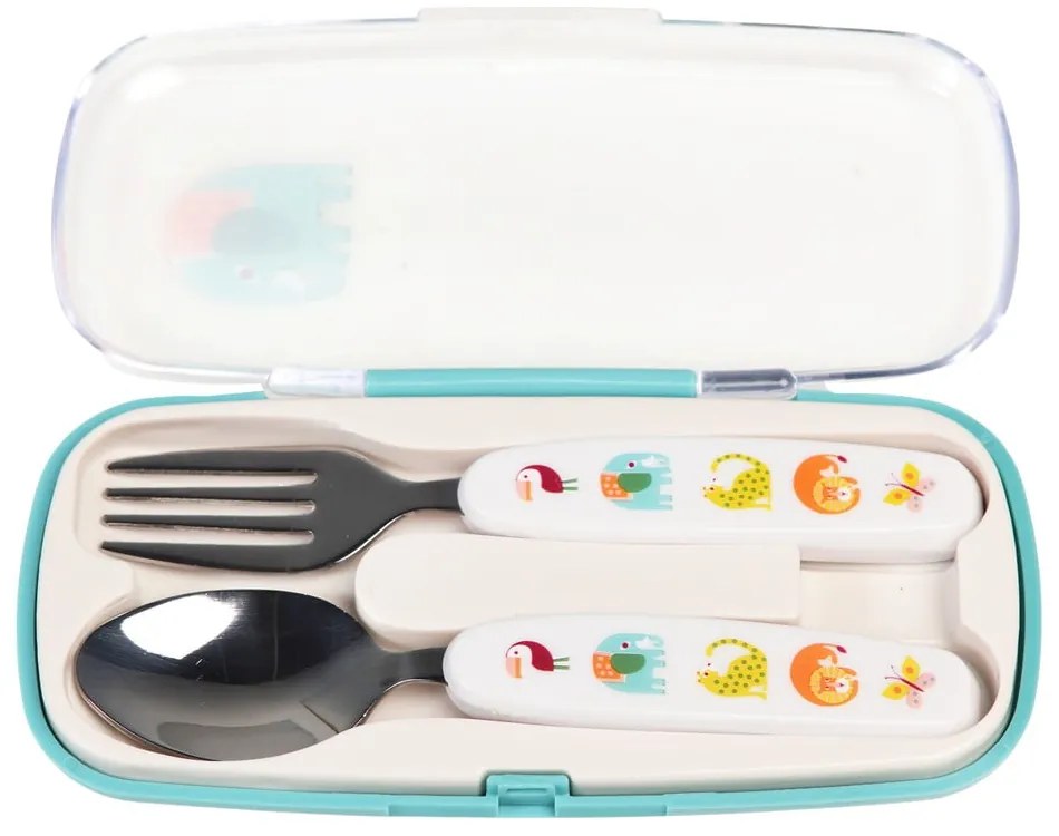 Tacâmuri pentru copii crem din oțel inoxidabil 2 buc. Wild Wonders – Rex London