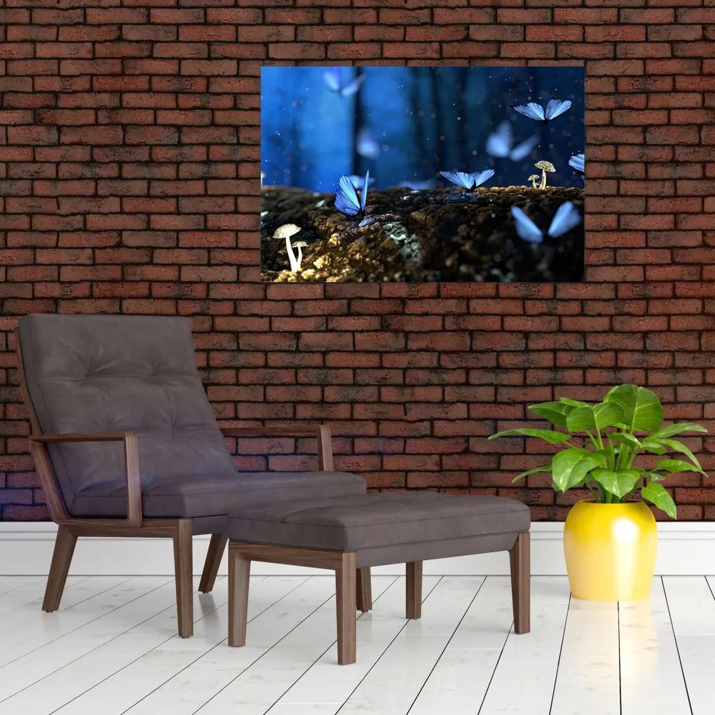 Tablou cu fluturi alabstre (90x60 cm)