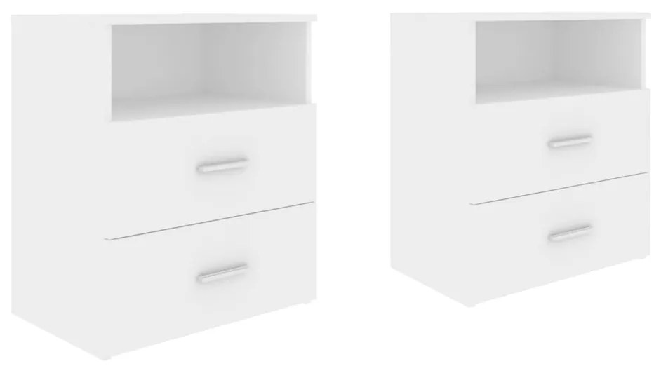 vidaXL Noptiere, 2 buc., alb, 50x32x60 cm