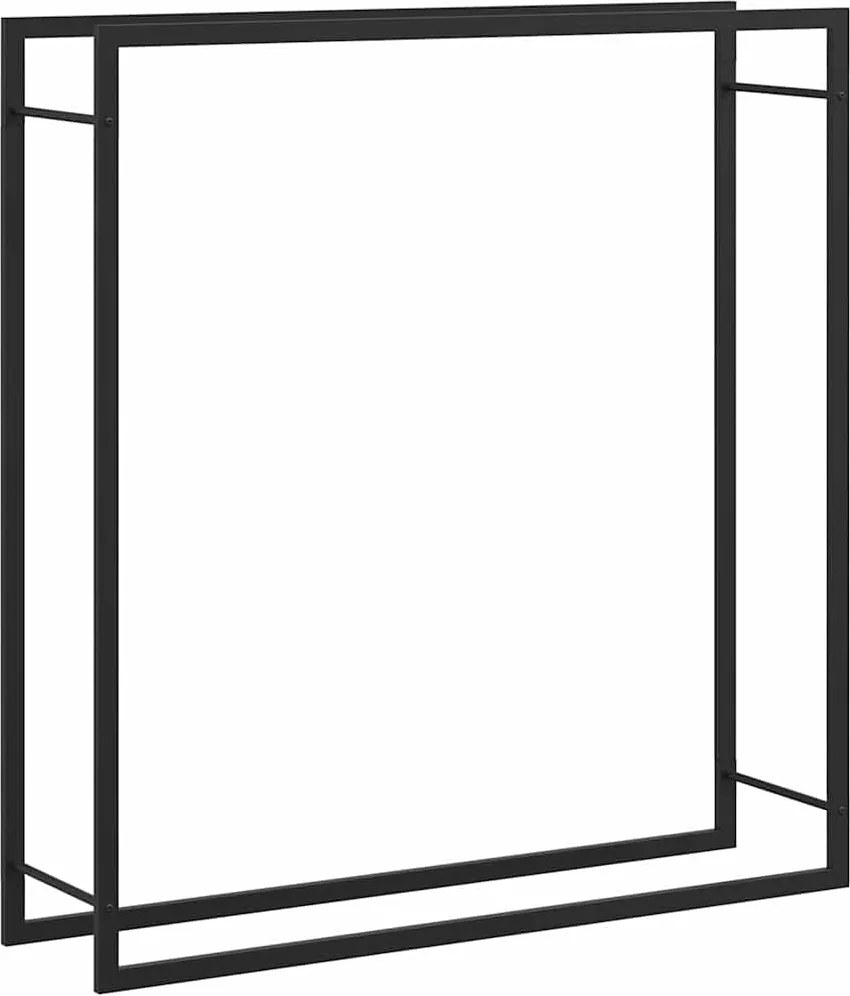 vidaXL Suport pentru lemne de foc, negru mat, 110x28x116 cm, oțel