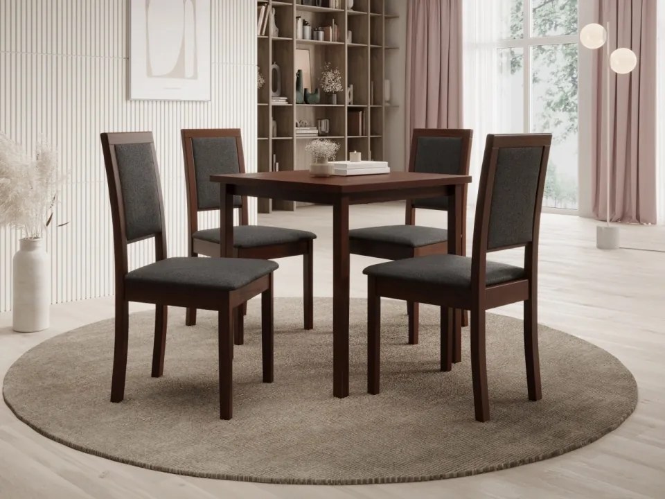 Scaun tapitat, din lemn, Nola XIII, ADRK Furniture (Culoare: Nuc inchis / Opium 20)