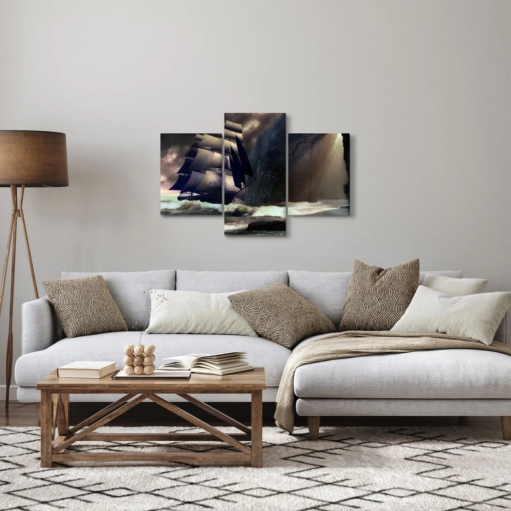 Tablou - Navă printre recife (90x60 cm)