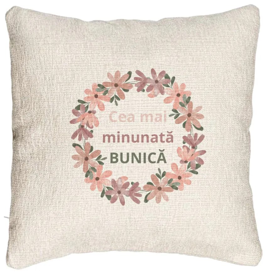 Perna Decorativa Canapea pentru Bunica 7, 40x40 cm, Cu fermoar