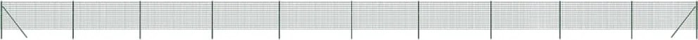 vidaXL Gard plasă de sârmă, verde, 0,8x25 m, oțel galvanizat