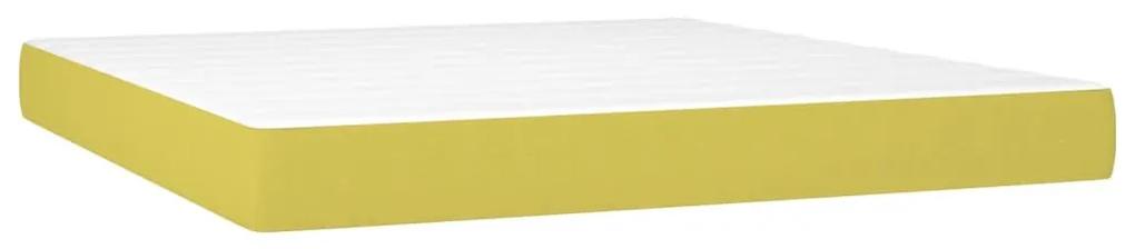 Pat box spring cu saltea, verde deschis, 180x200 cm, textil Lysegronn, 180 x 200 cm, Design simplu