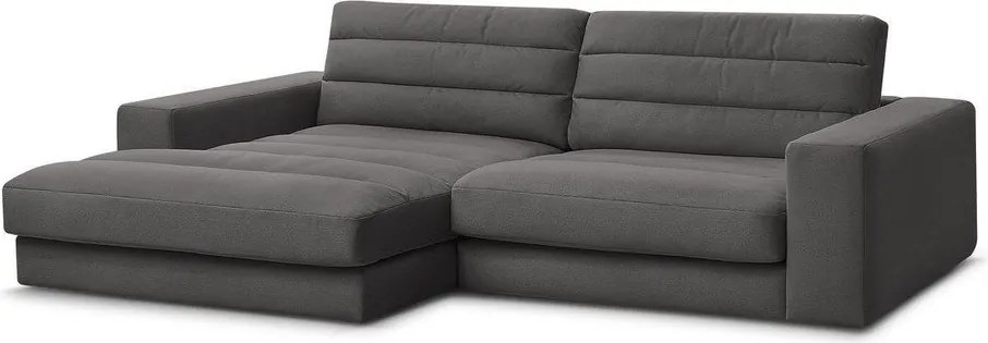 Colțar gri antracit cu tapițerie din catifea (cu colț pe partea stângă/cu șezlong) Sierra – Bobochic Paris