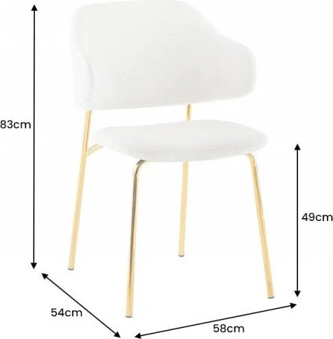 Set 2 scaune stil modern Tracy Alpine, boucle alb