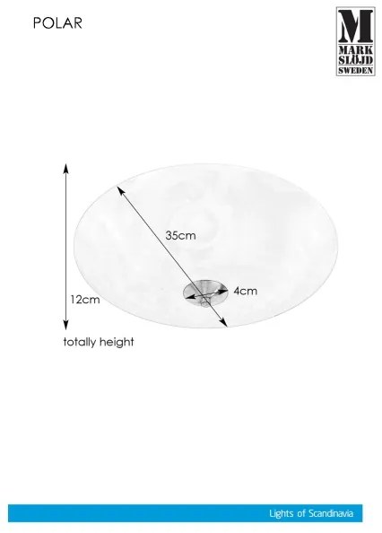 Plafonieră Markslöjd 107360 POLAR 2xE14/40W/230V d. 35 cm