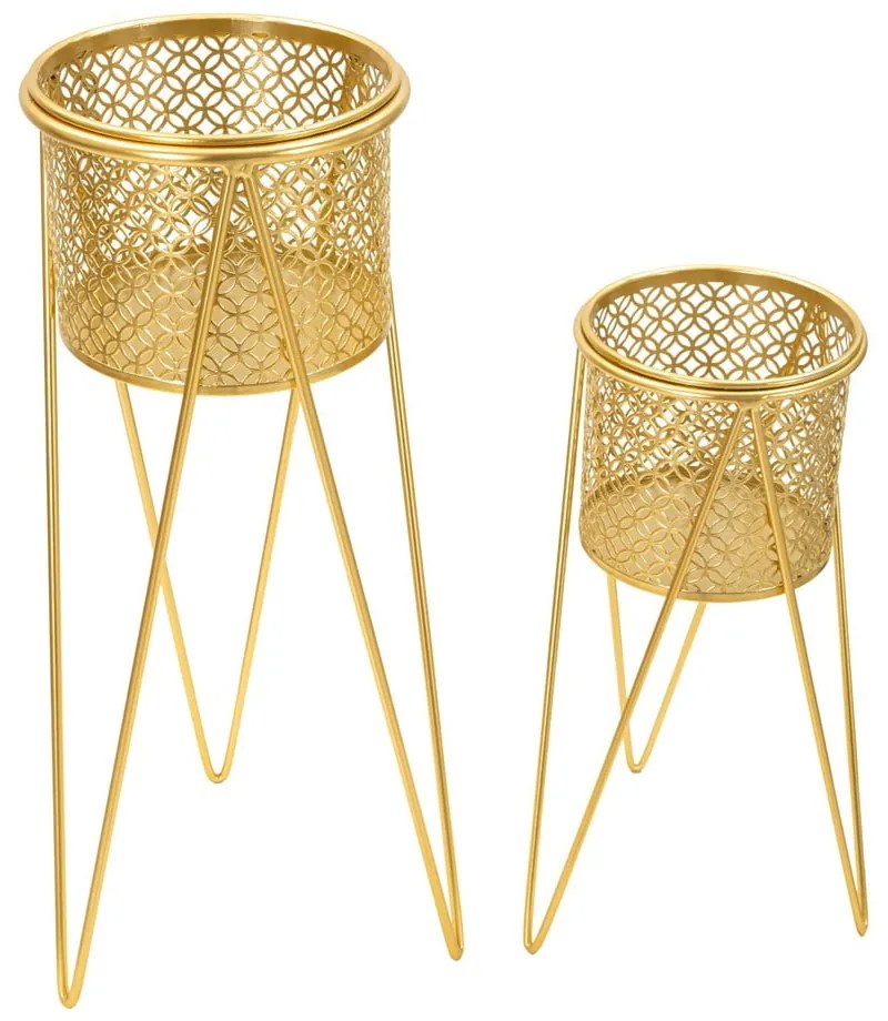 Suporturi pentru flori 2 buc. din metal ø 20 cm (înălțime 46 cm) Nat – Mauro Ferretti