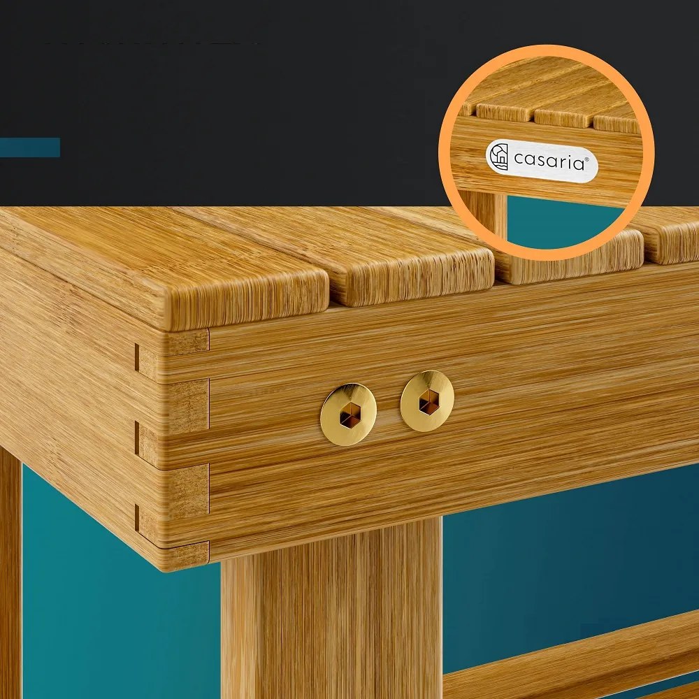 Bancă pentru hol cu spațiu pentru pantofi NINA, 50x30x46cm, maro natural Casaria