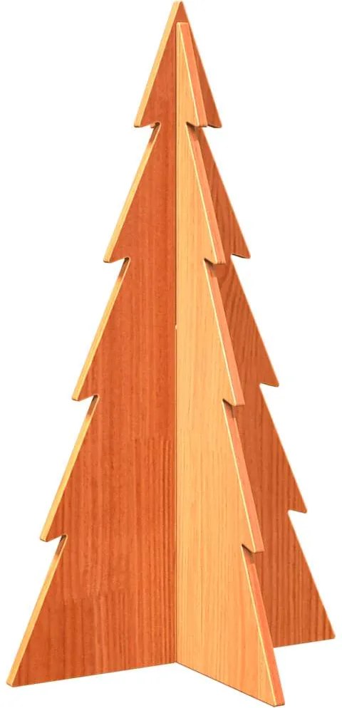 vidaXL Brad de Crăciun decorativ, maro ceruit, 80 cm, lemn pin masiv
