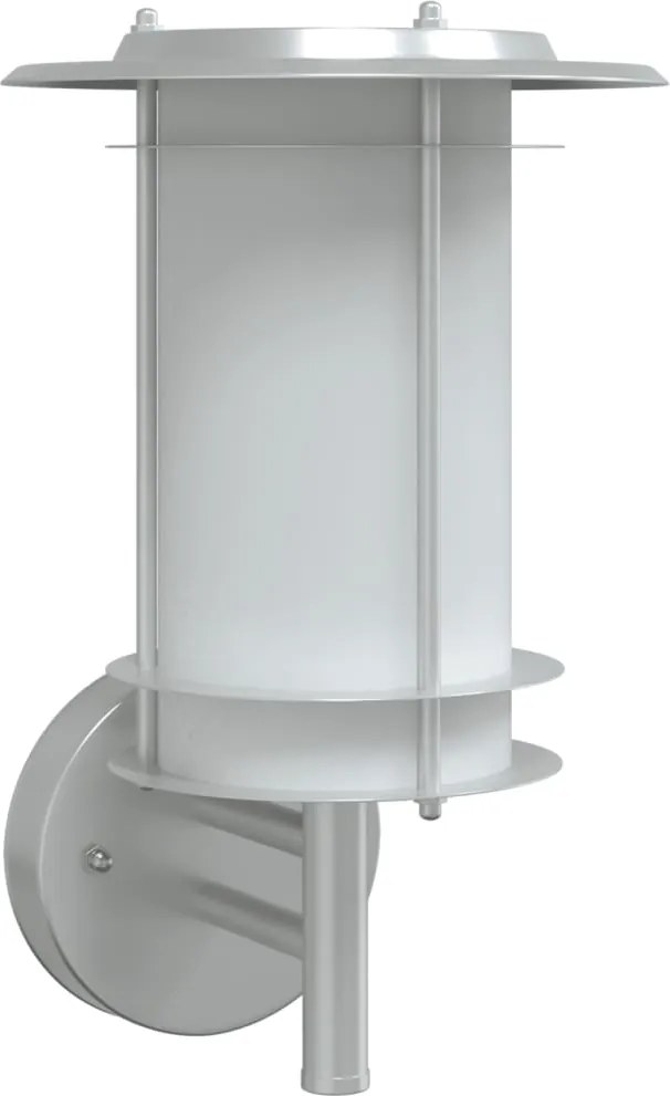 vidaXL Corp de iluminat exterior de perete, argintiu, oțel inoxidabil