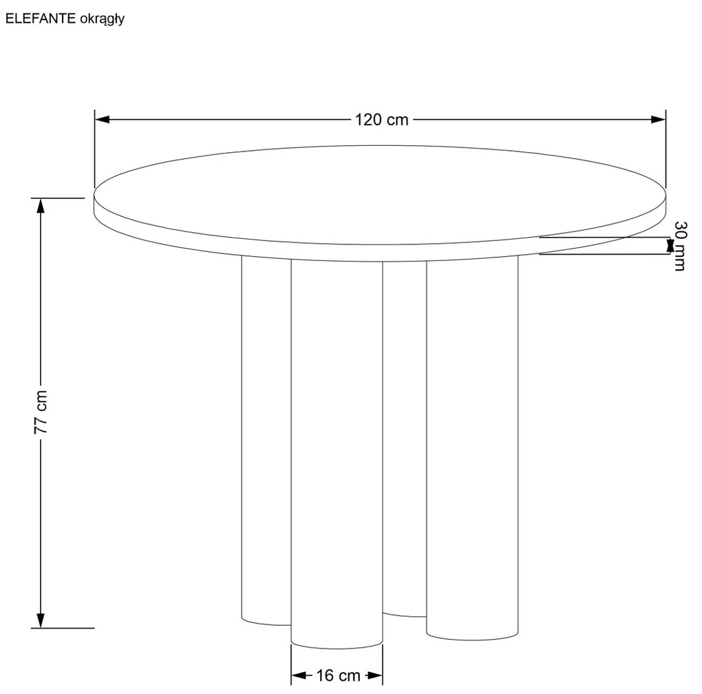 Masa rotunda Elefante - ø120 / h77 cm