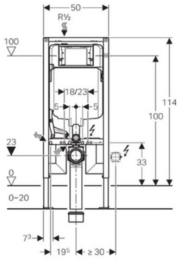Cadru wc suspendat 8 cm Duofix cu rezervor wc incastrat Geberit Sigma