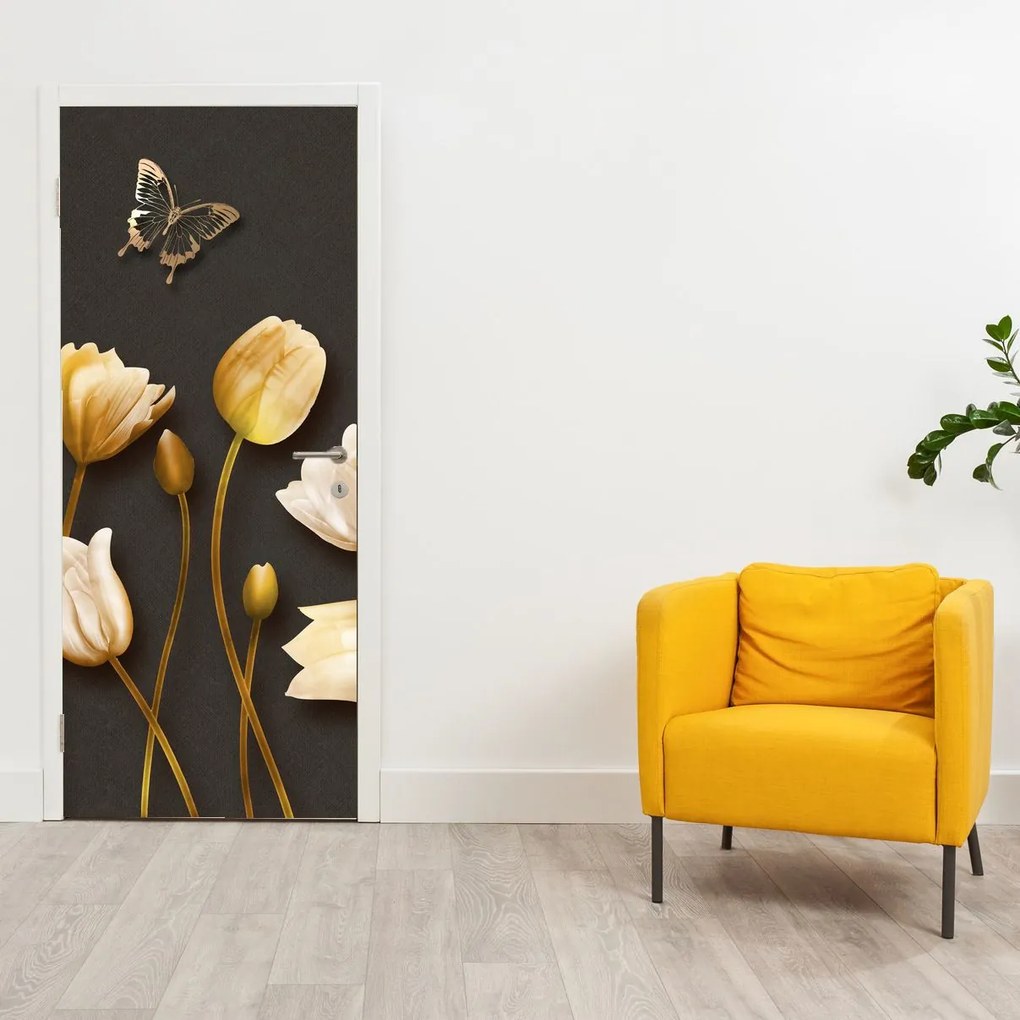 Fototapet pentru ușă - Lalele abstract (95x205cm)