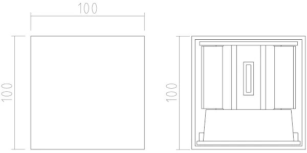 APLED - LED Aplică perete exterior CUBE 2xLED/3W/230V IP65