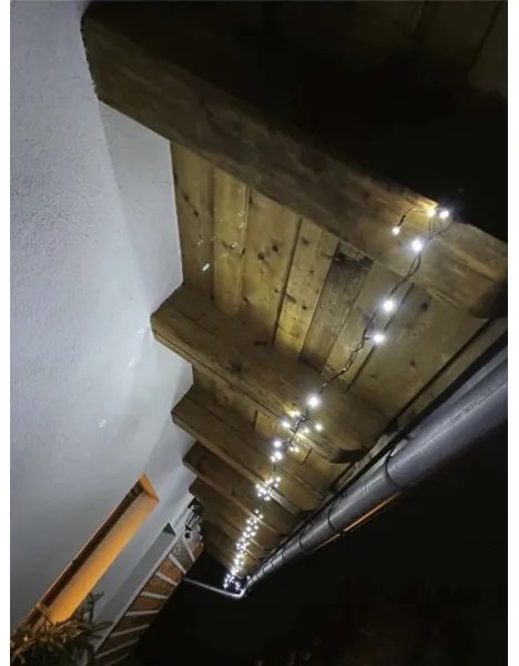 Ghirlandă LED pentru exterior, 120 LED-uri, 17 m, IP44, alb rece