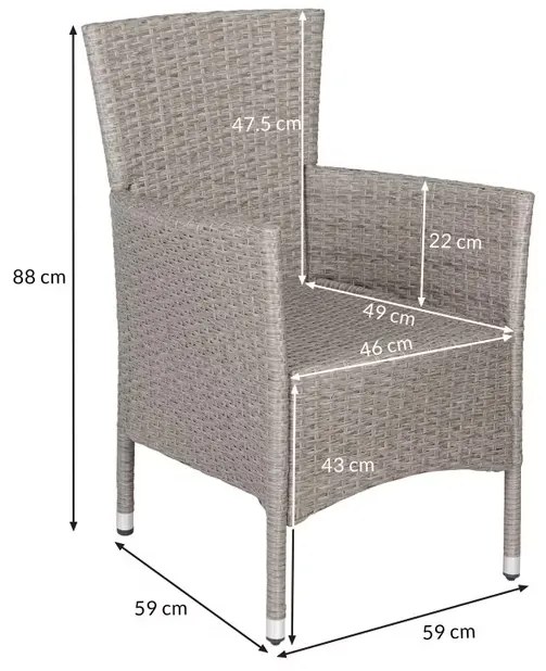 Deuba Scaune de ratan 2 buc - perne crem/bej