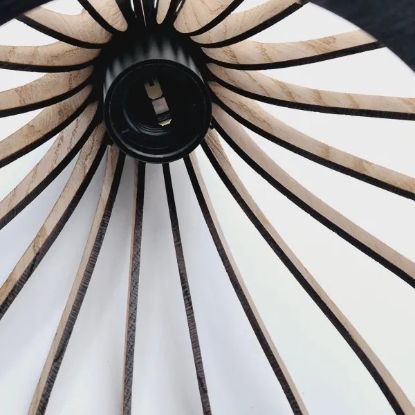 Lustră pe cablu TUCCI 3xE27/15W/230V stejar/negru