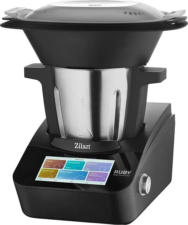 Robot de bucatarie Zilan ZLN9341 RUBY multifunctional Thermorobot, 1700W, 4.7L, Ecran color TFT cu touchscreen de 7 inch, 18 Functii, WiFi, Aplicatie