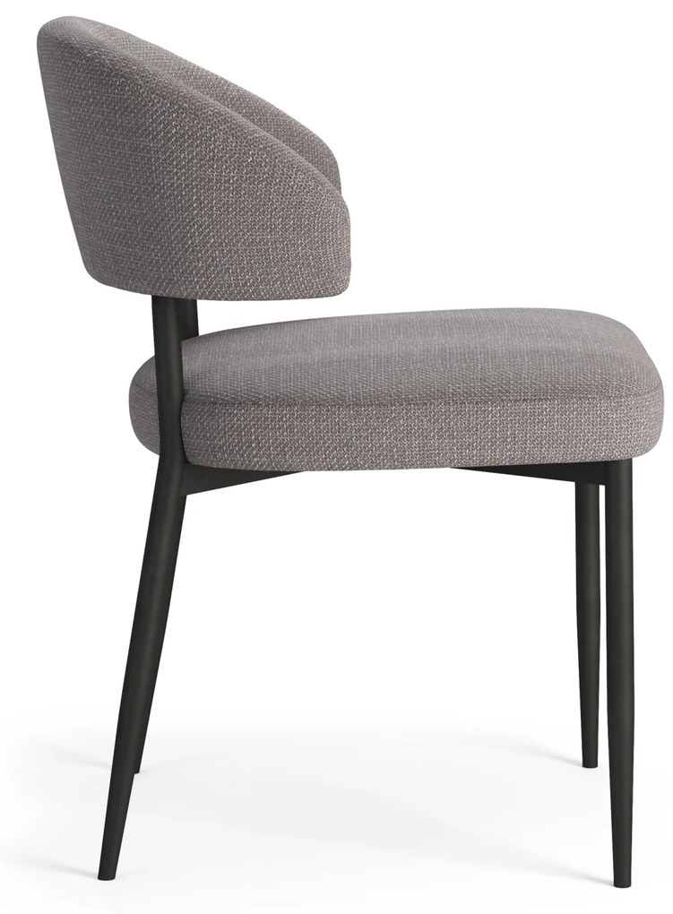 MAZZONI EXPORT IRIS Gri deschis Taupe (material Basel 34) - SCAUN MODERN TAPIȚAT PENTRU SALON/SUFRAGERIE LOFT