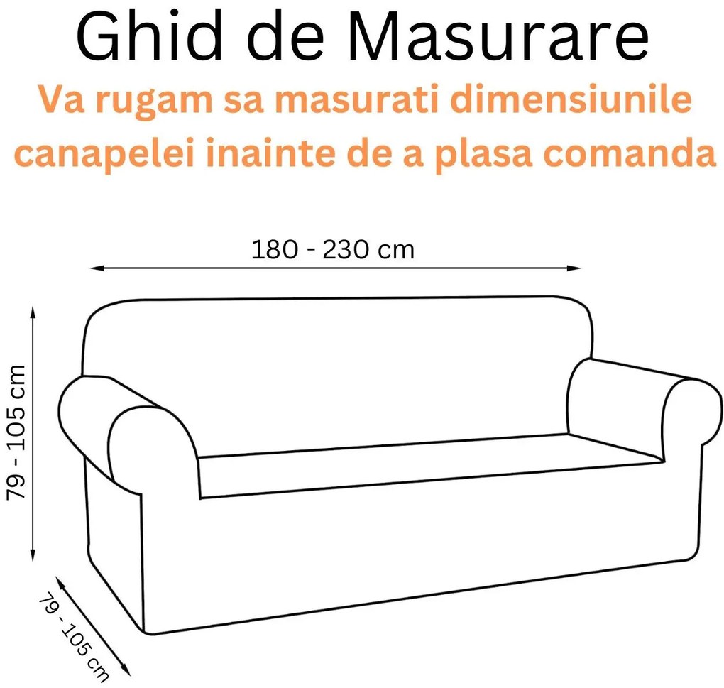 Set Huse Elastice, Canapea 3 locuri + 2 Fotolii, cu Brate, Spandex, Gri, HES-80