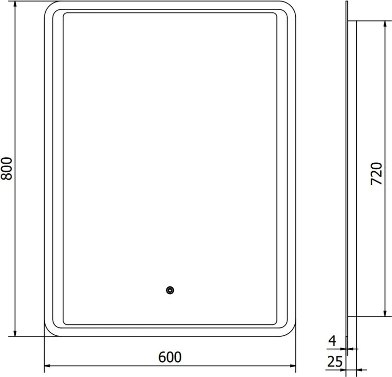 Mexen Zusa oglindă de baie iluminată 60 x 80 cm, LED 6000K, anti-ceață - 9808-060-080-611-00