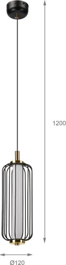 Lustră pe cablu BONNIE LED/15W/230V 3000K, negru